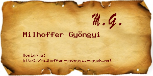 Milhoffer Gyöngyi névjegykártya