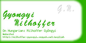 gyongyi milhoffer business card