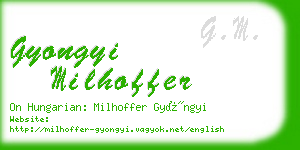 gyongyi milhoffer business card